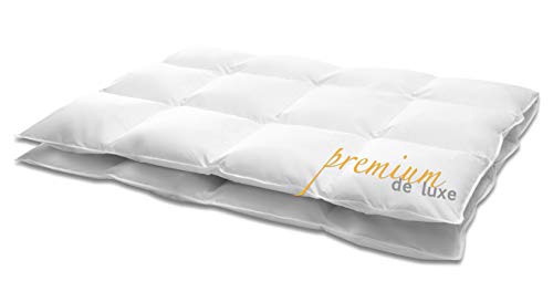 HANSKRUCHEN® Premium de Luxe Daunendecke 135x200 cm - Warm...