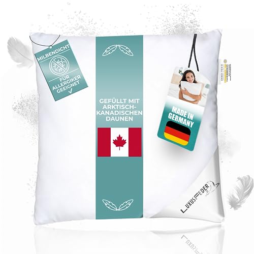 Luxusfeder Daunenkissen 40x40cm - Bezug 100% Baumwolle -...
